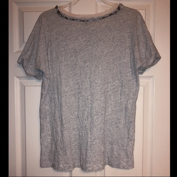 J. Crew heathered gray rhinestone t-shirt - Picture 2 of 3